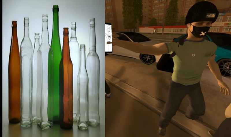 Создать мем: grand theft auto: san andreas, стеклобутылка, пластиковая бутылка