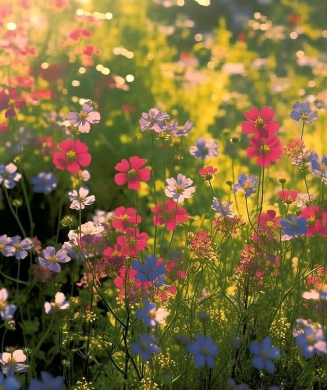 Create meme: flowers meadow, flowers field, flowers summer