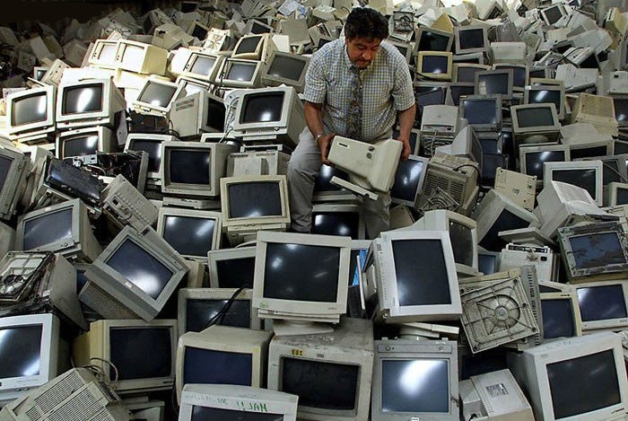 Create meme: electronics dump, computer dump, lots of computers