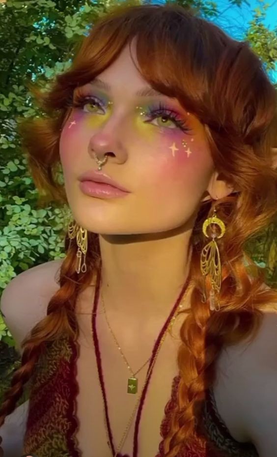 Create meme: hippie makeup, girl , elf makeup