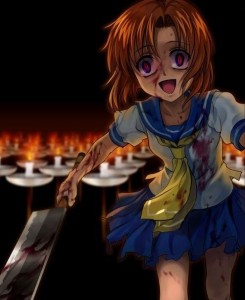 Создать мем: higurashi no naku koro ni рена, Higurashi no Naku Koro ni, яндере рюгу рена