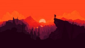 Создать мем: игра firewatch, горы арт минимализм, пейзажи в стиле минимализм