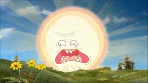 Create meme: screaming the sun Rick and Morty, The sun Rick and Morty, screaming sun