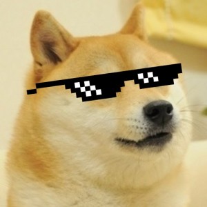Создать мем: мем doge, сиба ину, собака в пиксельных очках