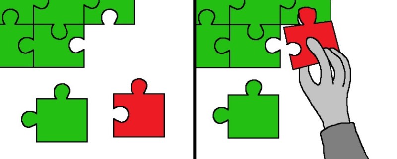 Создать мем: jigsaw puzzle, собирать пазлы, пазл из четырех частей