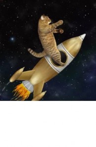 Создать мем: рыжий кот в космосе, кот летает в космосе, космос кот