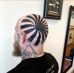 Create meme: tattoo on head