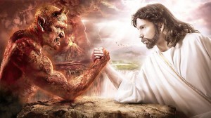 Create meme: Satan and God, God and the devil