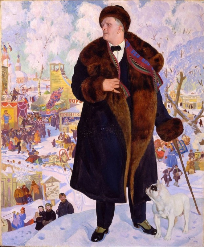 Create meme: boris mikhailovich kustodiev, chaliapin kustodiev 's painting, Boris Kustodiev portrait of f. Chaliapin