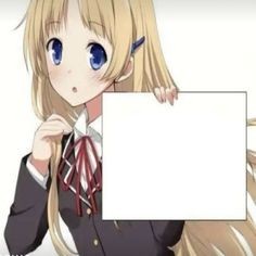 Create meme: Tanki anime, anime characters, chan with a sign