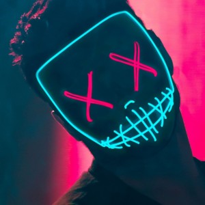 Создать мем: неон маска, neon mask, neon mask guy обои