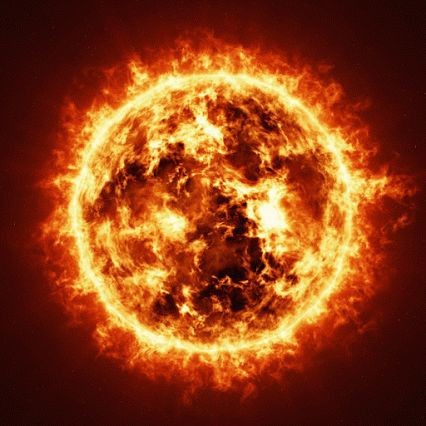 Создать мем: солнце земля, огненный шар, солнце в огне