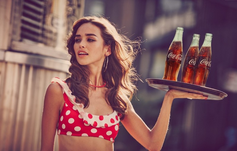 Create meme: The girl with the coke, dina saeva coca cola, girl 