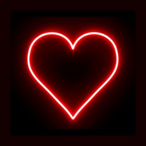 Create meme: heart, heart on black background, red heart on black background