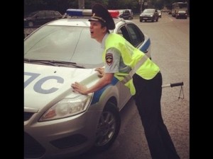 Create meme: policeman, dps officer, funny accident