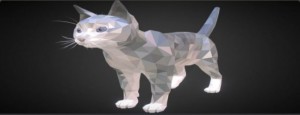 Создать мем: кошка 3d модель low poly, лоу поли кот, low poly