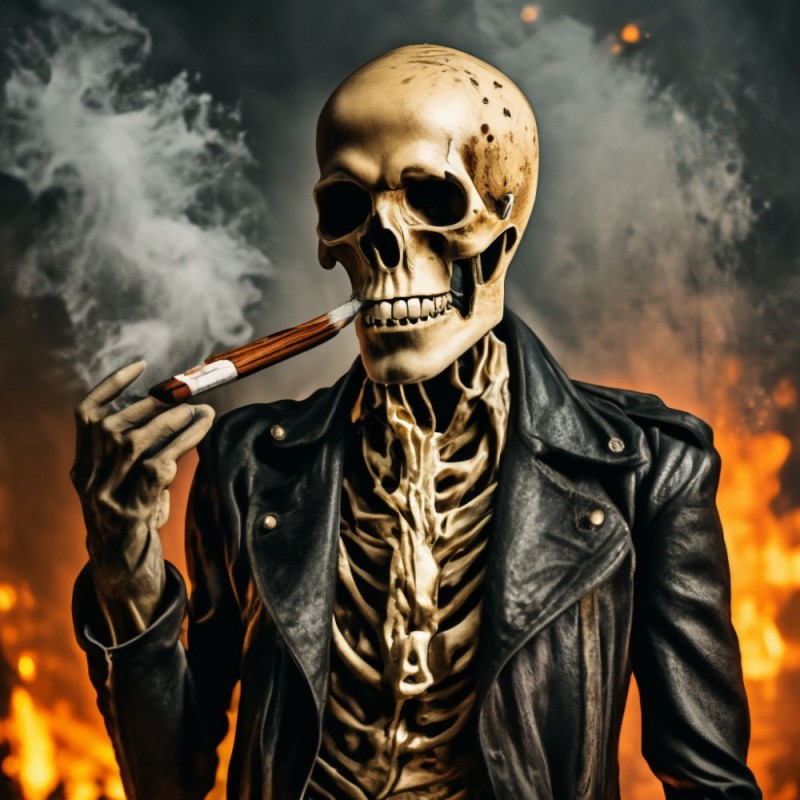 Создать мем: фотография скелета, голова скелета, курящий скелет