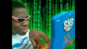 Create meme: people, the Negro at the computer, Negro hacker