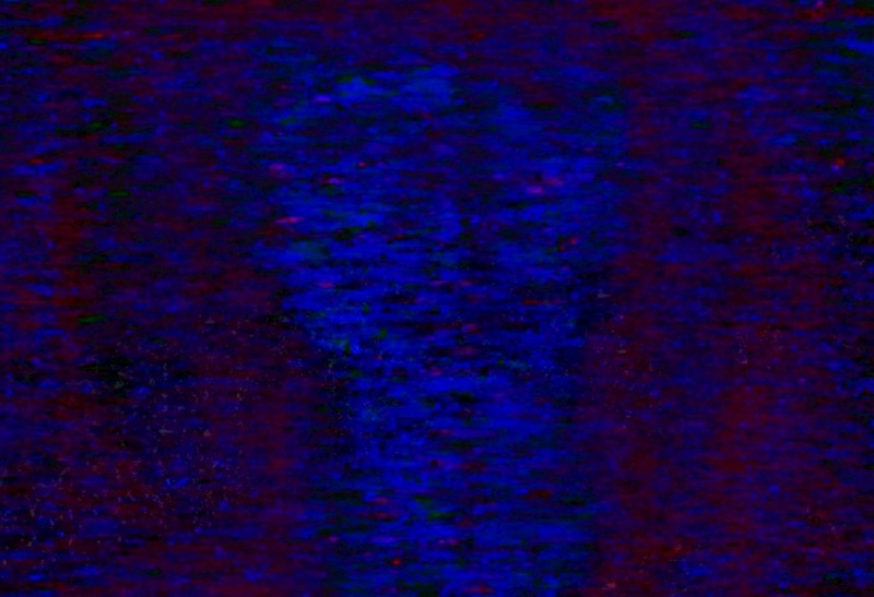 Create meme: the vhs effect, red blue background, glitch noise