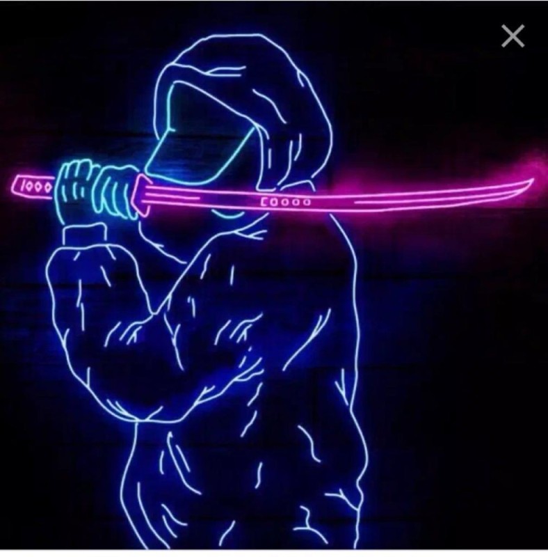 Create meme: neon katana, neon samurai, neon avatars