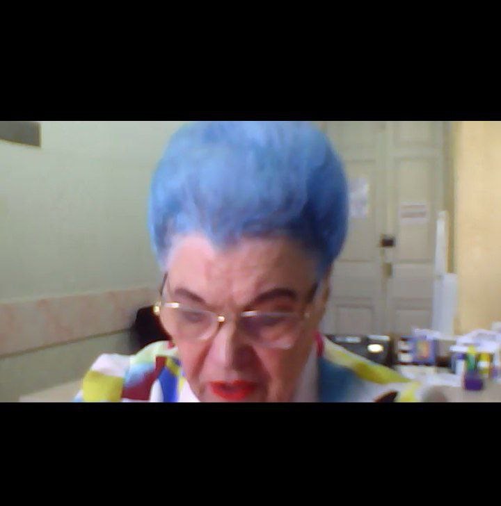 Create meme: woman , people , blue hair 