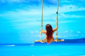 Create meme: brunette on a swing from the back photo, Thailand is a beautiful photo of the girl and a swing, the girl on the swing