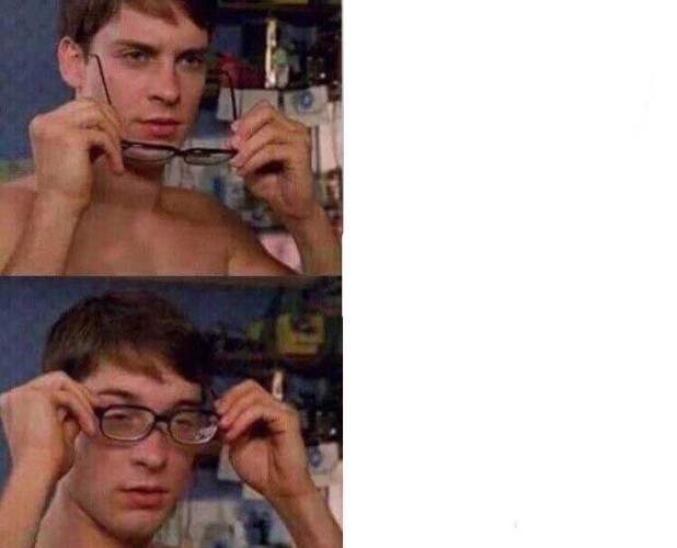 Create meme: meme Peter Parker , sunglasses meme , meme Peter Parker wears glasses