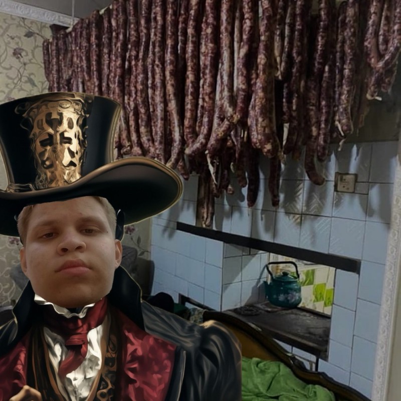 Create meme: The meat baron, boy , hatter costume