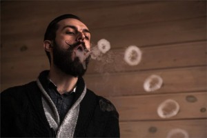 Create meme: cigarette, blowing smoke