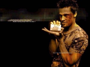 Создать мем: бойцовский клуб, tyler durden, fight club brad pitt