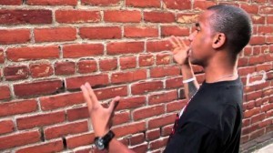 Create meme: meme conversation with the wall, the black speaks with the wall, talking to the wall
