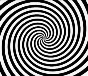 Создать мем: черно белая спираль, гипноз, вращающийся круг для гипноза