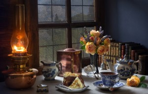 Create meme: books fireplace tea, still life teapot with Cup of tea, tea still life