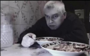 Create meme: Gennady Gorin eats, network, sad music