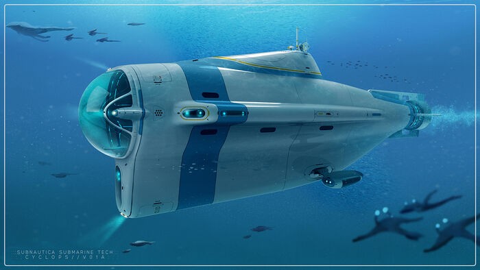 Create meme: subnautics submarine cyclops, subnautica submarine manta, submarine cyclops subnautica