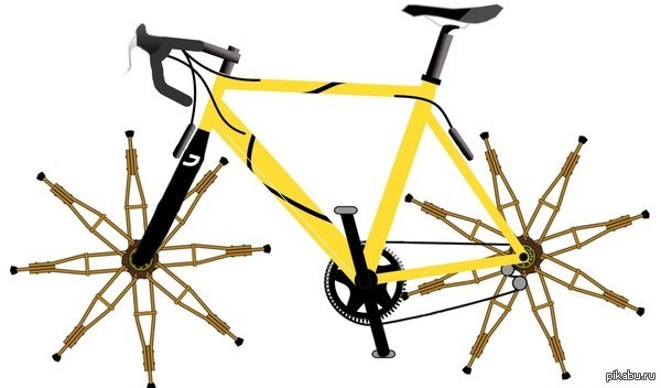 Create meme: crutches and bicycles, bike , yellow bike