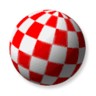 Create meme: ball, red and white balls, checkered ball