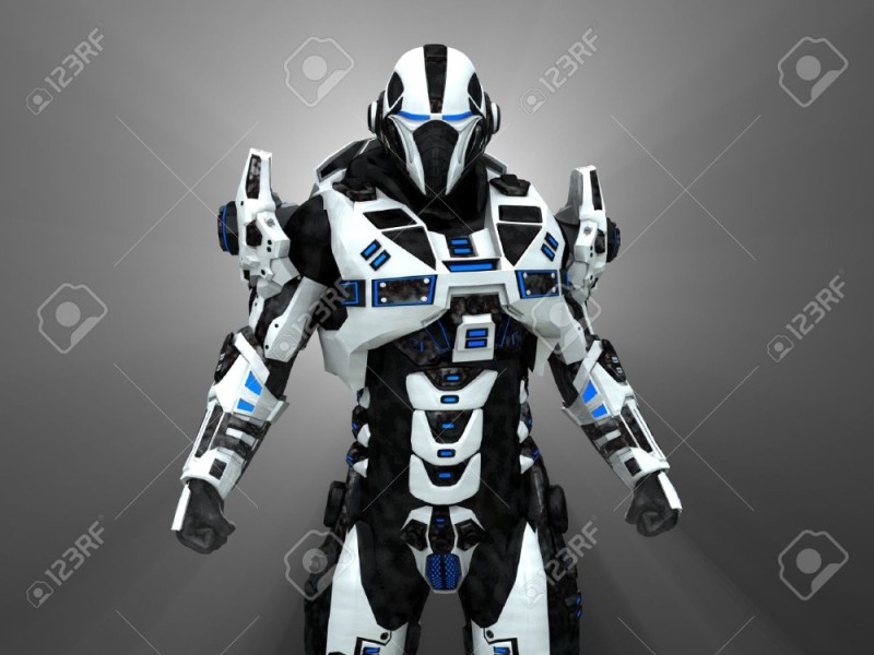 Создать мем: сине белый робот воин, робот в классическом костюме, человек робот