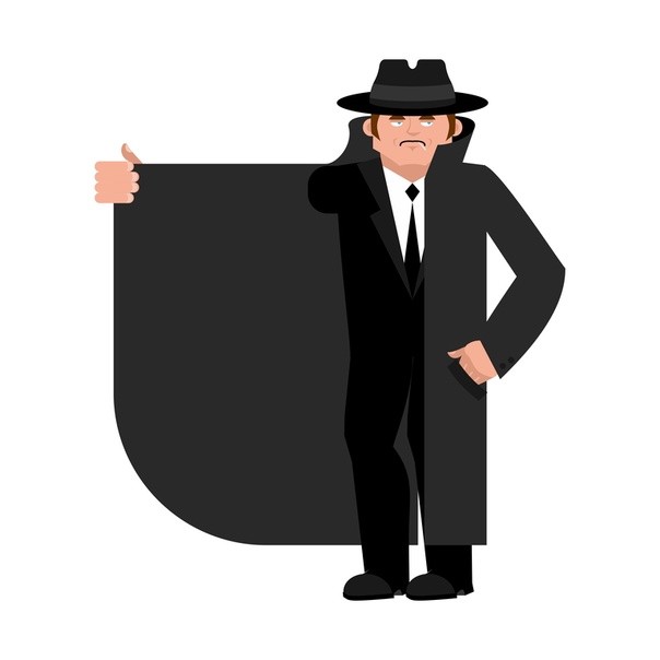 Create meme: telegram channel, a spy in a raincoat and hat, secret agent