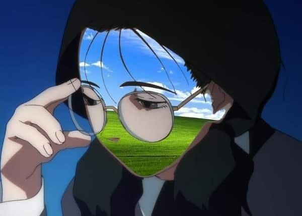 Create meme: meme with anime glasses, anime , cyber y 2 k