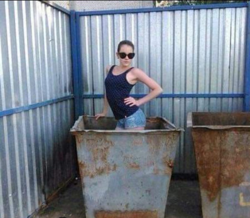 Create meme: trash , fun girls, the girl in the trash