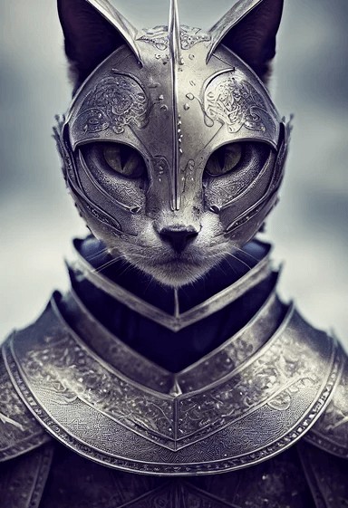 Создать мем: коты рыцари, коты в доспехах, кот рыцарь
