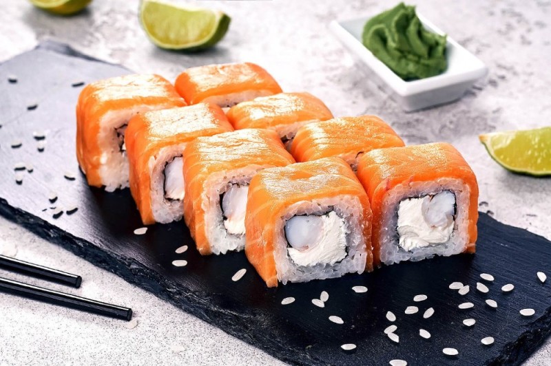 Create meme: sushi rolls , roll philadelphia, rolls 