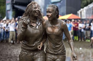Create meme: trashed, Boryeong Mud Festival, girl in mud photo