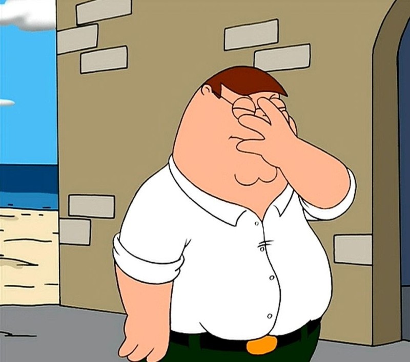 Create meme: Peter Griffin , the griffins , peter griffin facepalm