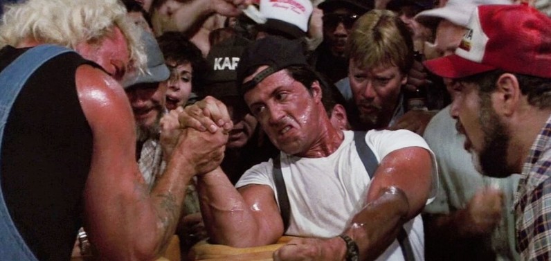 Create meme: Sylvester Stallone , With all my might, arm wrestling