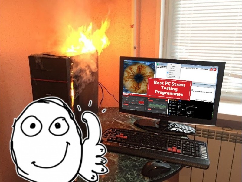 Create meme: burnt pc, a burnt-out computer, burning comp