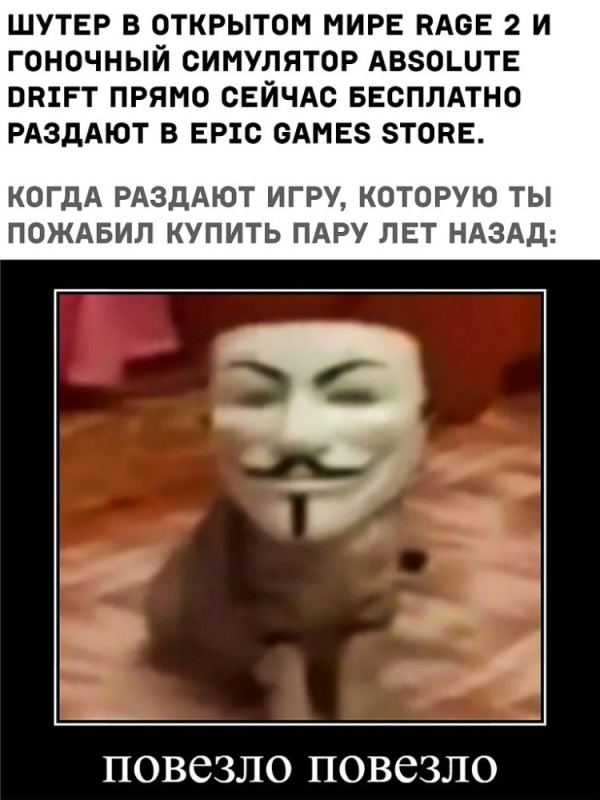 Create meme: anonymous cat, lucky lucky anonymous cat, the cat in the mask of anonymus was lucky lucky