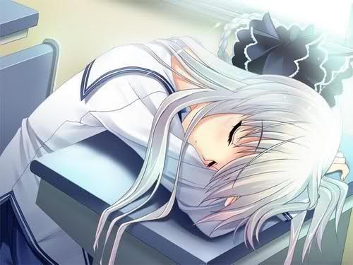 Create meme: anime girl with white hair sleeping, anime, anime girl
