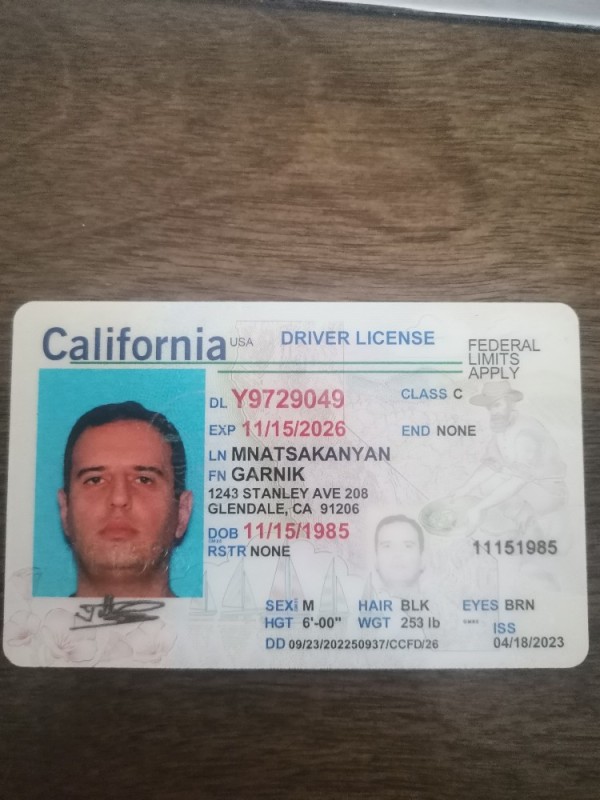 Создать мем: калифорния driver license, driver license usa, license